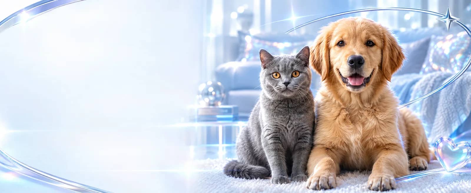 Mavi tasmalı golden retriever yavrusu